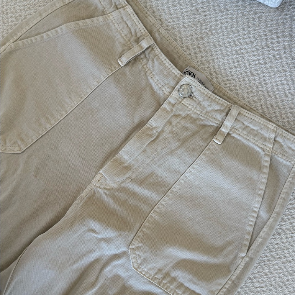 Zara Women's Beige Straight Leg Pants